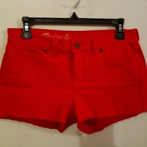 Madewell red  fringes shorts